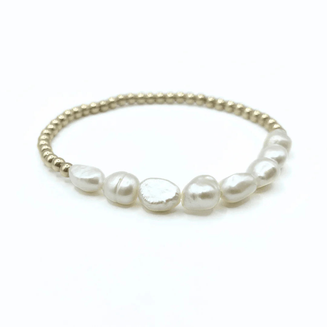 Baroque Row Pearl Bracelet in 14K Gold-Filled