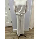 Mono B Clarita pant white french terry