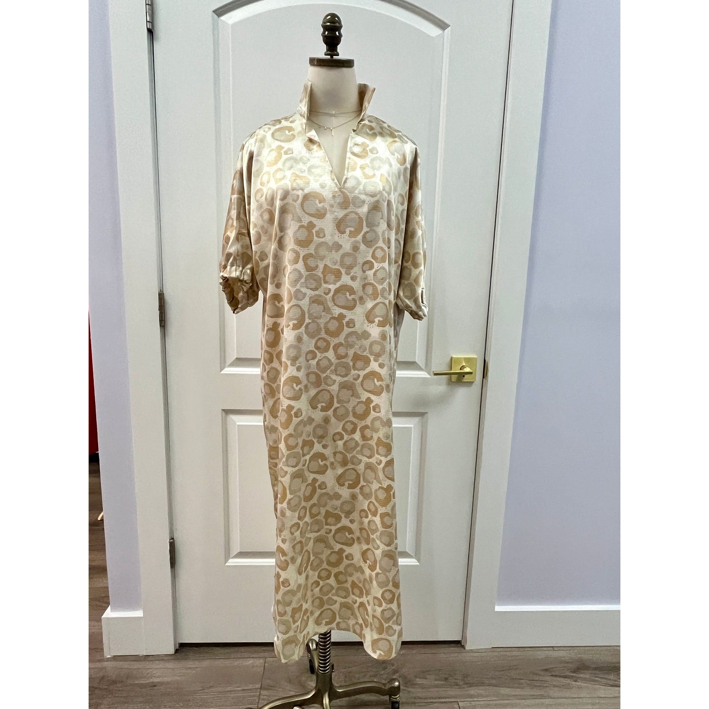 Poppy Caftan Neutral Cheetah