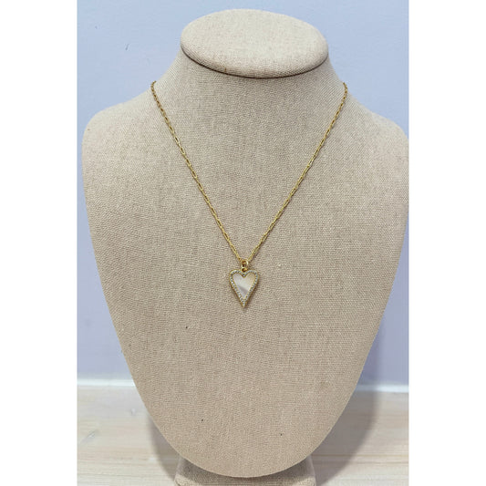 The Dainty Mother of Pearl Heart Necklace