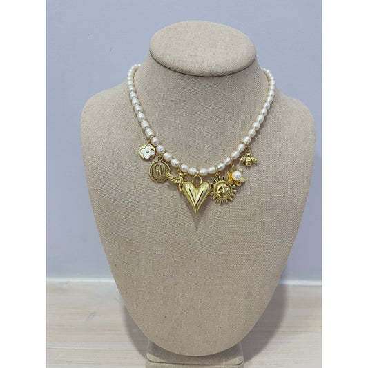 The Cabana Pearl Multi Charm Necklace