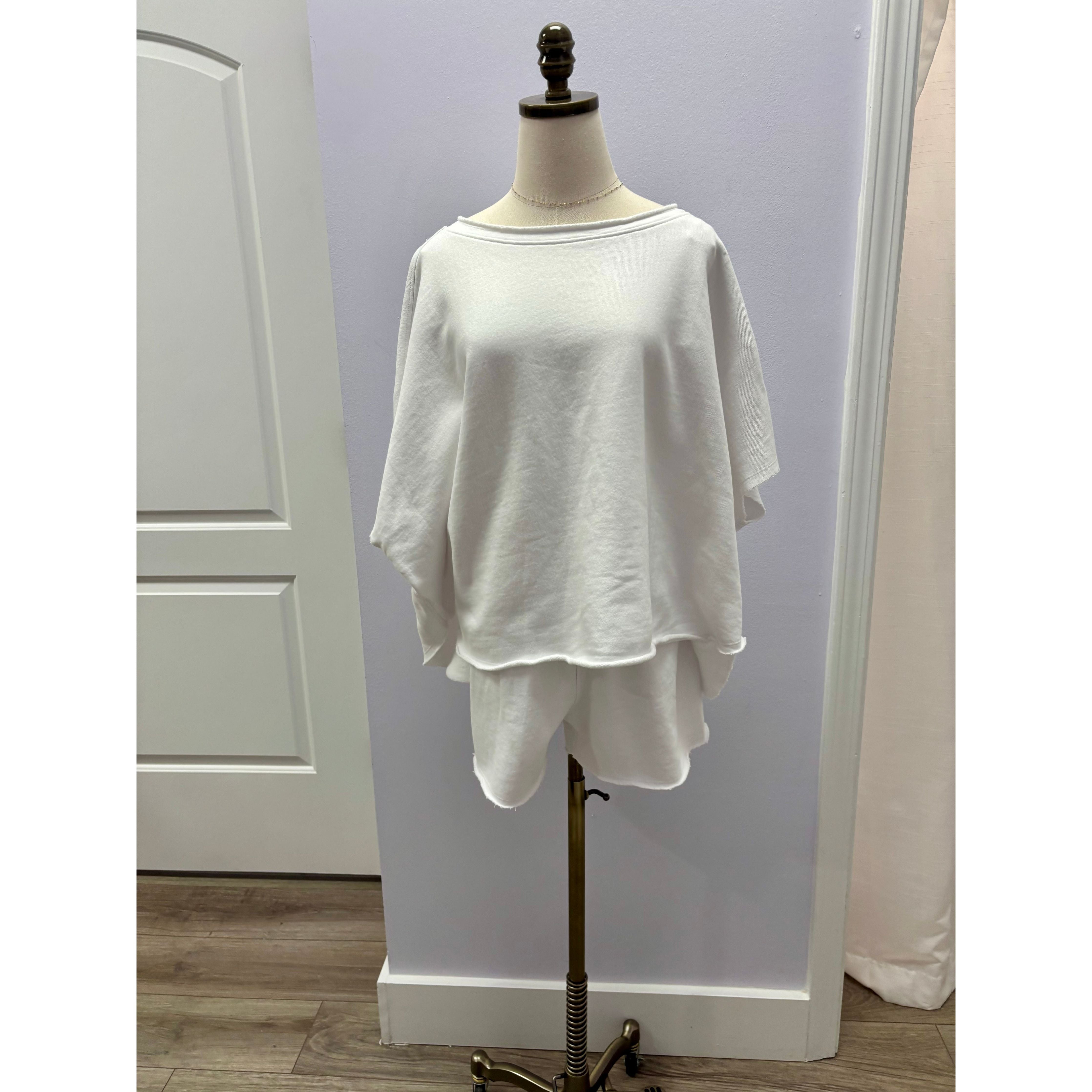 Mono B white french terry Ryan top 