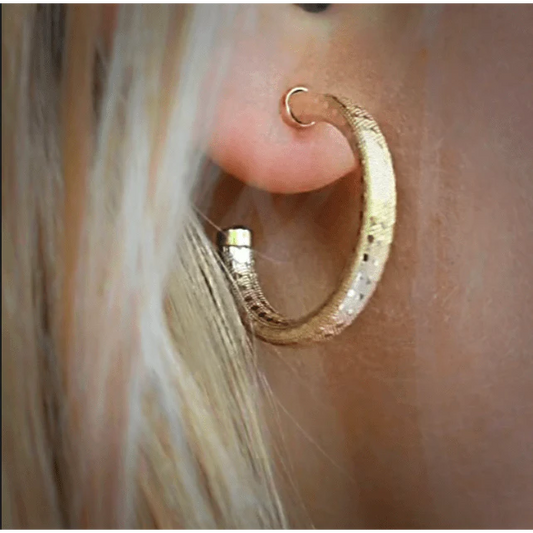 Bali 14K Gold-Filled Patterned Post Hoops