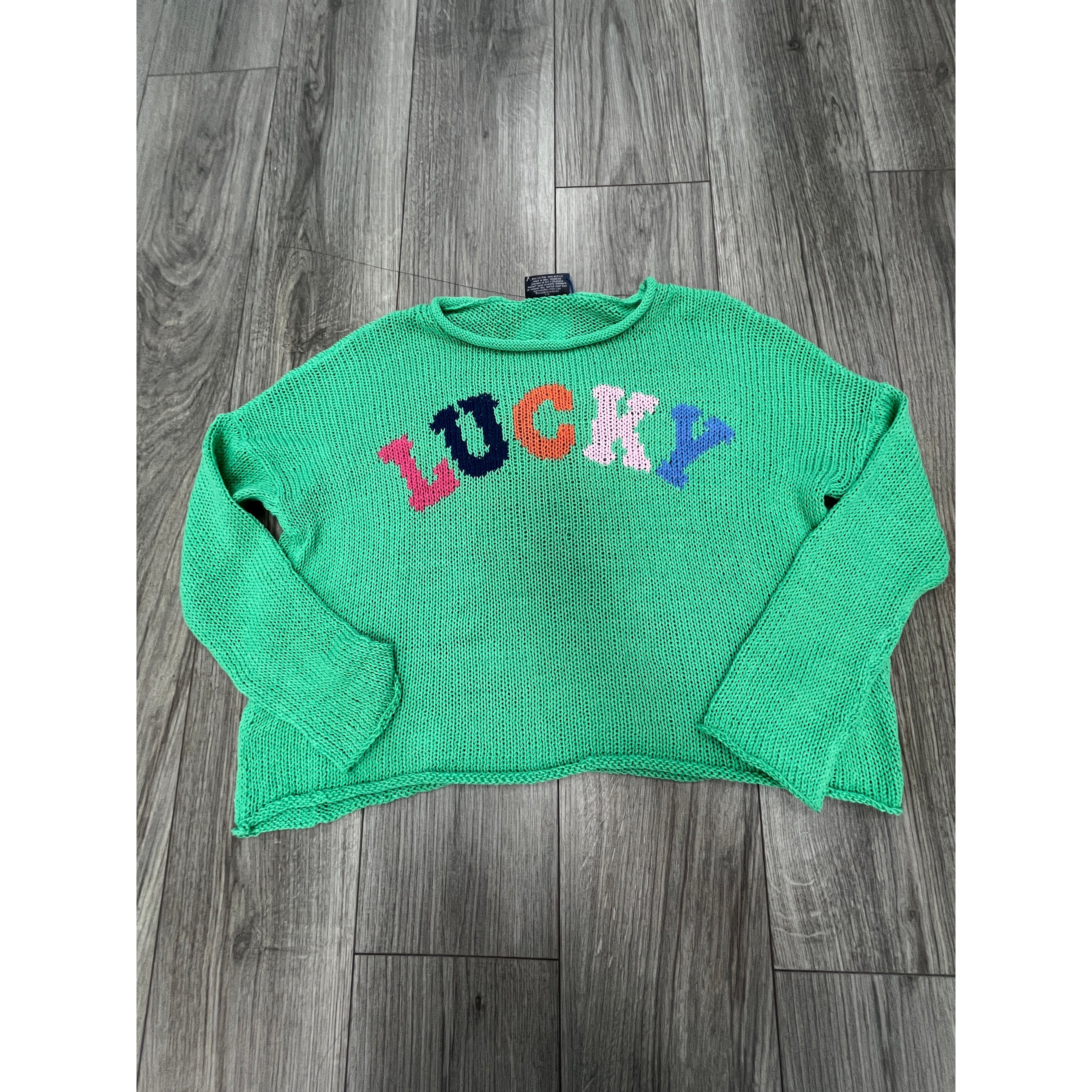 lucky wooden ships green sweater